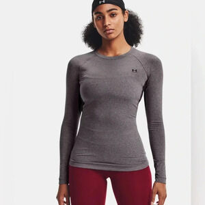 Under Armour Coldgear Women’s Athletic Crewneck Long Sleeve Top Grey EUC Size:SM